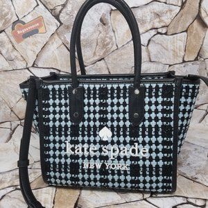 #bagsavenue fast ship new Ella Small Tote Crossbody in Tweed Fabric Kate Spade